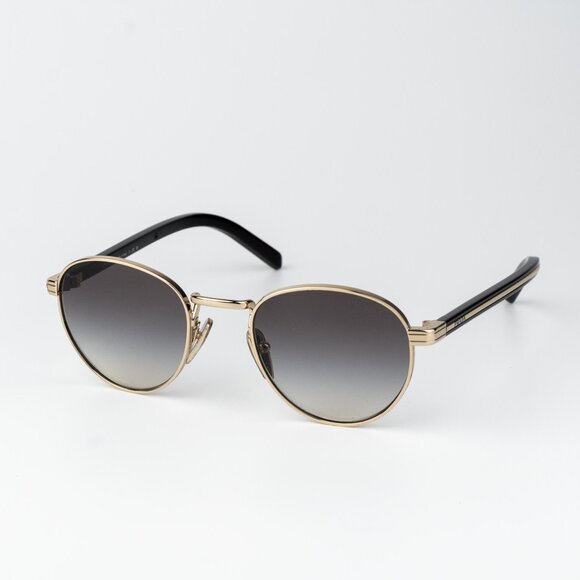Prada Women Sunglasses Gold Grey Gradient Round PRB52S ZVN02C NEW AUTHENTIC - Picture 3 of 11